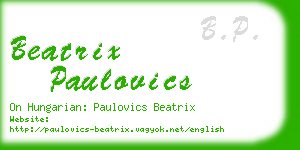 beatrix paulovics business card